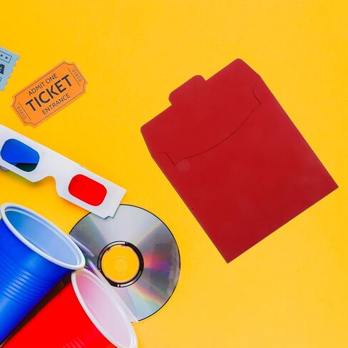 20 قطعة من ورق الكرافت الأحمر Dvd أكمام التخزين المغلفات حامل الأقراص المضغوطة حافظات الورق لتنظيم الوسائط والشحن in Kuwait