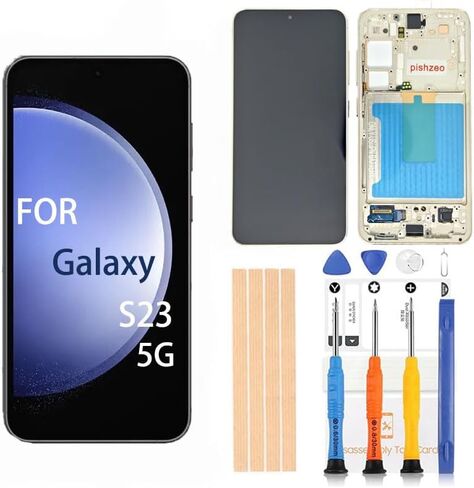 OEM 6.1 بوصة محول رقمي سوبر أموليد لهاتف Samsung Galaxy S23 5G شاشة بديلة SM-S911U U1 تعمل باللمس، محول رقمي عالي الدقة بالكامل إصدار الولايات المتحدة مع إطار أسود فانتوم (مع بصمة بالموجات فوق الصوتية) in Kuwait