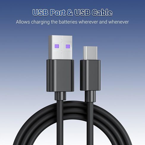 ترقية باناسونيك DMW-BLF19 سيجما BP-61 شاحن USB مزدوج مع منفذ نوع C، متوافق مع Lumix S5 II S5 IIX GH5 GH5S GH4 GH3 وكاميرا Sigma sd Quattro Mirroless، كابل شحن قابل للإزالة in Kuwait