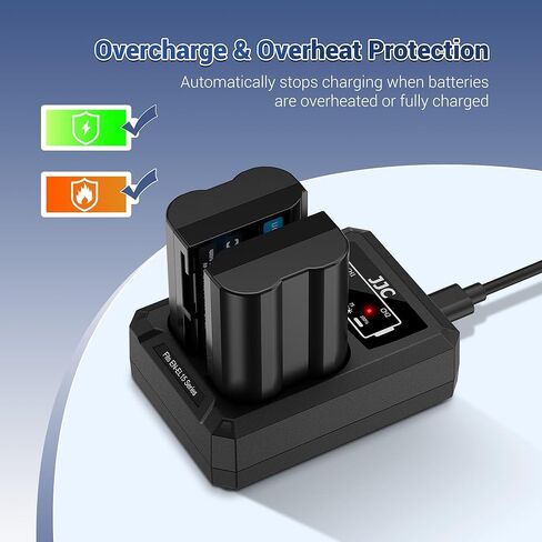 ترقية باناسونيك DMW-BLF19 سيجما BP-61 شاحن USB مزدوج مع منفذ نوع C، متوافق مع Lumix S5 II S5 IIX GH5 GH5S GH4 GH3 وكاميرا Sigma sd Quattro Mirroless، كابل شحن قابل للإزالة in Kuwait