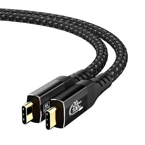 كابل USB C طويل إلى USB C بطول 20 قدمًا متوافق مع Thunderbolt 4/3، USB 3.2 Gen 2 20 جيجابت في الثانية لنقل البيانات بسرعة عالية، شحن سريع 100 واط وكابل فيديو USB C 4K@120 هرتز للشاشة، المحور، سلك العرض in Kuwait