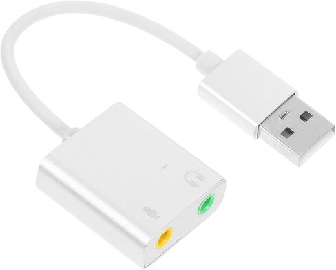 Audio Adapter Sound Card with Microphone and Headphone Jack, External Stereo Audio Splitter for PC Laptop Gaming, Compatible with Computer Components in Kuwait