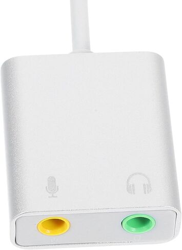 Audio Adapter Sound Card with Microphone and Headphone Jack, External Stereo Audio Splitter for PC Laptop Gaming, Compatible with Computer Components in Kuwait