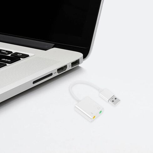 Audio Adapter Sound Card with Microphone and Headphone Jack, External Stereo Audio Splitter for PC Laptop Gaming, Compatible with Computer Components in Kuwait