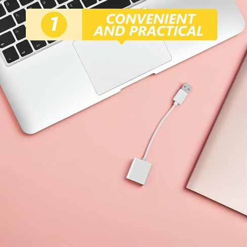 Audio Adapter Sound Card with Microphone and Headphone Jack, External Stereo Audio Splitter for PC Laptop Gaming, Compatible with Computer Components in Kuwait