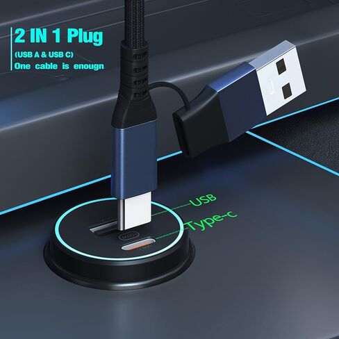 3 in 2 Travel Essentials Multi Charging Cable,[5FT/2Pack 60W ] USB C Splitter Cable,Travel Chargers Multiple Simultaneous Charging,USB A/C to Type-C Cord for Phone 17/Air/16/15,S25/Note and More. in Kuwait