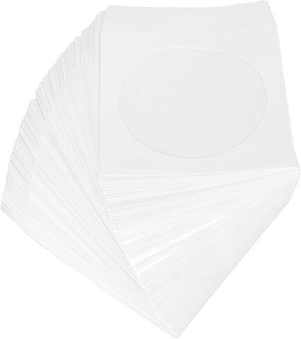 100Pcs Thick CD Sleeves with Clear Window Dustproof Envelopes Rear Flap for Discs in Kuwait