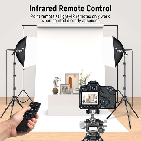 Softbox Lighting Kit 20"x20" with Remote Control, 2 Pack Photography Lighting Kit with Adjustable LED Light, 3000K-7500K Studio Lights for Product Photography, Live Streaming, Video Recording in Kuwait