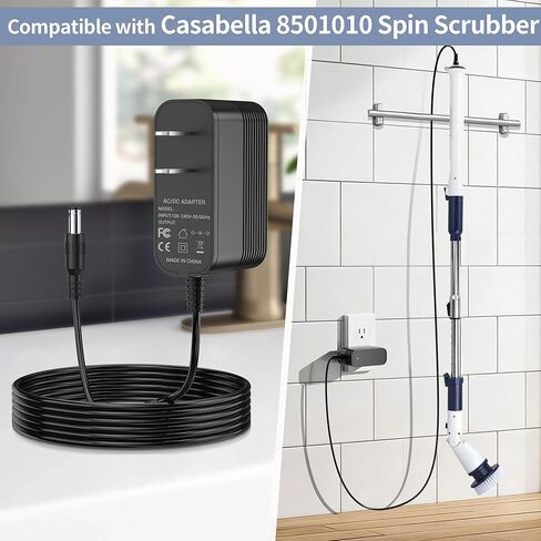 8.4V Charger for Casabella Spin Scrubber, Power Adapter Compatible with Casabella 8501010 Spin Scrubber 7.4V 2000mAh Battery Charger Cord in Kuwait
