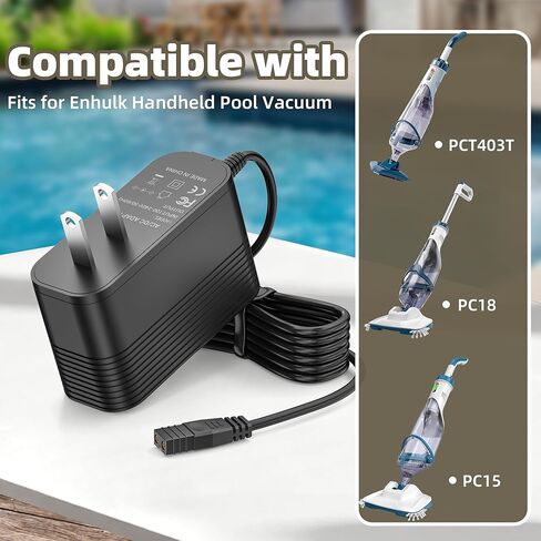 21.5V Charger for Enhulk Handheld Pool Vacuum Compatible with Enhulk PCT403T & PC15 & PC18 Handheld Pool Vacuum Cleaner Charger in Kuwait