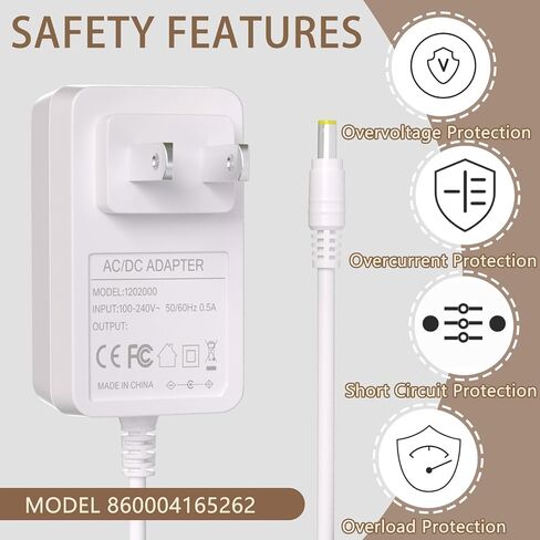 محول قابس حائط 12V2A سلك طاقة بديل لتقويم Skylight 860004165262 لمخطط رقمي مقاس 15 بوصة ومخطط عمل مع كابل بطول 5.9 قدم in Kuwait
