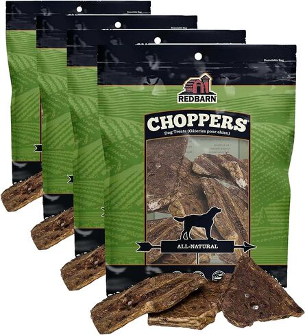 Redbarn Choppers Beef Lung Dog Chews, Natural, Made in USA, High-Protein Low-Fat, Grain-Free, Single Ingredient for All Dog Sizes(Pack of 8) in Kuwait