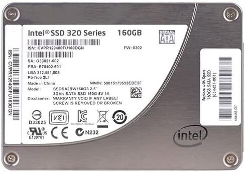 محرك أقراص الحالة الصلبة Intel 320 Series SSDSA2CW160G310 (2.5 بوصة، SATA 3 جيجابت/ثانية، سعة 160 جيجابايت) in Kuwait