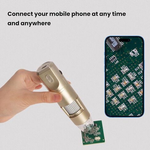 مجهر رقمي لاسلكي من Diyeeni، تكبير 0-1600X واي فاي مجاهر محمولة باليد HD USB كاميرا مجهر مع 8 مصابيح LED متوافقة مع Android iOS in Kuwait