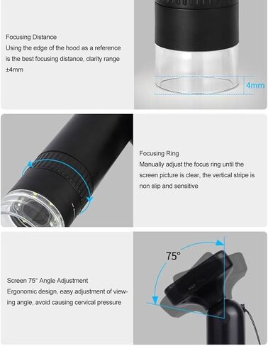 مجهر رقمي محمول من Yosoo Health Gear، شاشة IPS مقاس 2 بوصة، تكبير 1000X، توصيل USB بجهاز الكمبيوتر، للمراقبة عن قرب in Kuwait