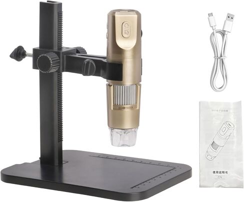 مجهر فاباتر الرقمي، مجهر رقمي لاسلكي USB بتكبير 1600 مرة، مكبر محمول مع 8 مصابيح LED وحامل قابل للتعديل لفحص المجوهرات، وإصلاح ثنائي الفينيل متعدد الكلور، in Kuwait