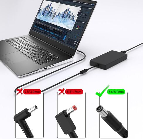 240W 180W 7.4mm AC Adapter Compatible with Dell Precision 7680 M6800-M6700 Alienware M15 M17 R1-R5 M17X M18X Area-51m R2 G5 G7 OptiPlex 7000 Micro 7010 7020 7080 7090 Power Supply in Kuwait