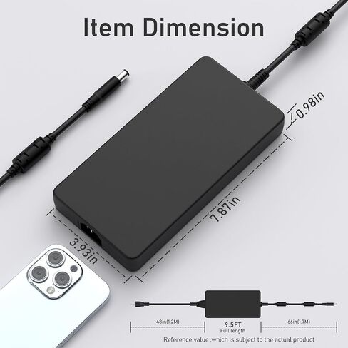 240W 180W 7.4mm AC Adapter Compatible with Dell Precision 7680 M6800-M6700 Alienware M15 M17 R1-R5 M17X M18X Area-51m R2 G5 G7 OptiPlex 7000 Micro 7010 7020 7080 7090 Power Supply in Kuwait