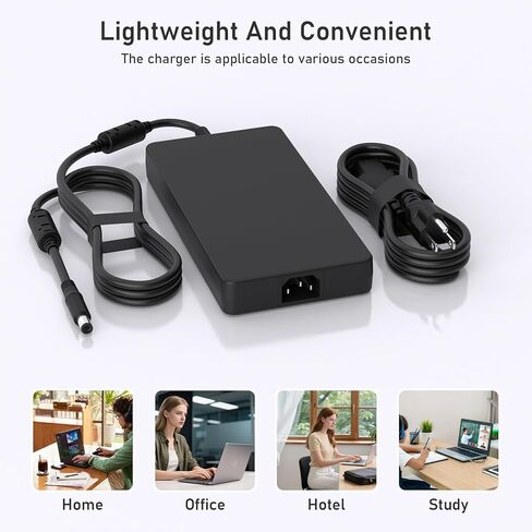240W 180W 7.4mm AC Adapter Compatible with Dell Precision 7680 M6800-M6700 Alienware M15 M17 R1-R5 M17X M18X Area-51m R2 G5 G7 OptiPlex 7000 Micro 7010 7020 7080 7090 Power Supply in Kuwait