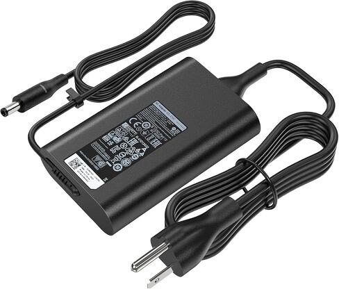 شاحن كمبيوتر محمول منحني نحيف 65 وات 45 وات متوافق مع Dell Inspiron 15 14 13 17 3000 5000 7000، Latitude، XPS 13، Vostro، 19.5V 3.34A 4.5 مم × 3.0 مم سلك طاقة محول تيار متردد صغير مستدير، قطعة واحدة in Kuwait