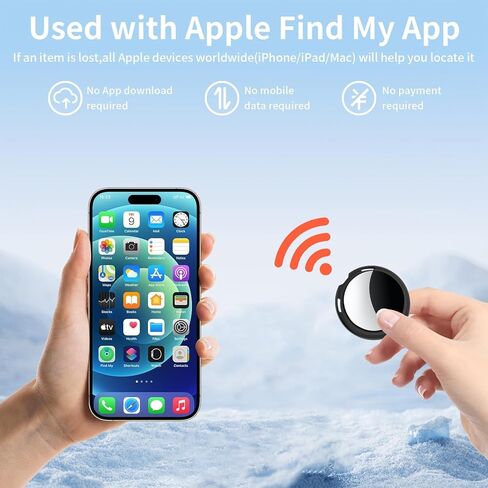 4 Pack Tracker Tags [Apple MFi Certified] Bluetooth Air Tracker Pair with Apple Find My (iOS Only) Smart Tracking Tags Keys Finder Item Locator Worldwide Tracker for Pets Backpack Wallet Dogs Luggage in Kuwait