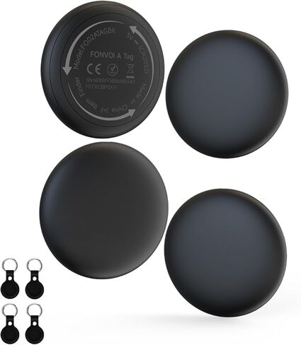 2026 New Air Tags-4 pack【Apple MFi Certified】Smart Bluetooth Tracker 4 Pack (iOS Only),Item Locator Works with Find My,Replaceable Battery Key Finder for Keys,Bags,Luggage,Wallet (Black, A Tag 4Pack) in Kuwait