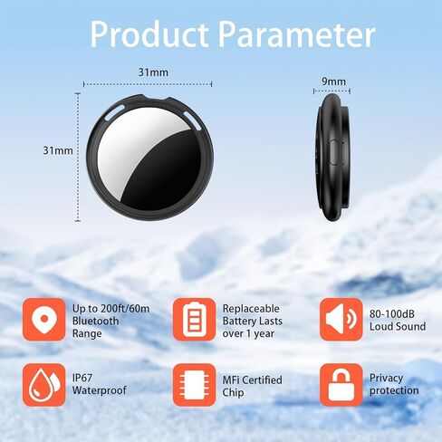 4 Pack Tracker Tags [Apple MFi Certified] Bluetooth Air Tracker Pair with Apple Find My (iOS Only) Smart Tracking Tags Keys Finder Item Locator Worldwide Tracker for Pets Backpack Wallet Dogs Luggage in Kuwait