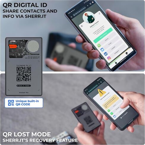 Rolling Square AirCard Pro Dual - متتبع محفظة بلوتوث - متوافق مع كل من Apple iOS Find My وGoogle Android Find Hub - شحن لاسلكي، بطاقة مضادة للفقدان - محدد موقع ذكي، رمادي in Kuwait