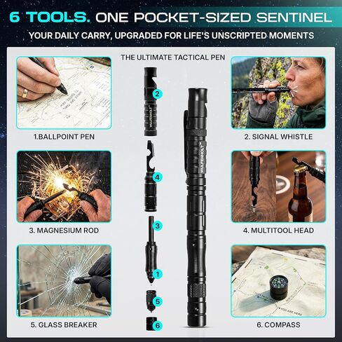 17-in-1 Multitool Pliers with Large Scissors | 6-in-1 Tactical Pen & Carabiners | Gifts for Men, Dad, Husband | EDC Survival Gear | Includes Magnetic Box, Nylon Sheath & Greeting Card in Kuwait