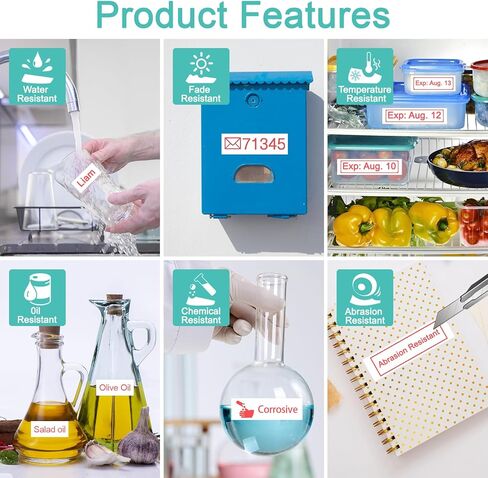 شريط ملصقات NineLeaf TZe-242 مقاس 18 مم 0.7 أبيض مصفح TZ242 TZe TZ أحمر على أبيض متوافق مع شريط صانع الملصقات Brother P Touch مقاس 3/4 بوصة للأخ Ptouch PTD410 PTD400 PTD610BT PTD600، 10 عبوات in Kuwait