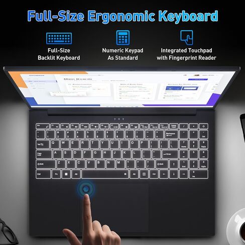 Auusda Laptop Computer, 32GB RAM, 1TB SSD, Ryzen 5 3000 Series 4C8T 3.7/2.1GHz, 16" FHD+, Webcam, Privacy Shutter, Backlit KB, Fingerprint, USB-C 65W Charging, 3 USBA, Win11Pro, WiFi 6, T160R, Black in Saudi Arabia