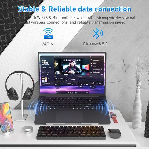 Auusda Laptop Computer, 32GB RAM, 1TB SSD, Ryzen 5 3000 Series 4C8T 3.7/2.1GHz, 16" FHD+, Webcam, Privacy Shutter, Backlit KB, Fingerprint, USB-C 65W Charging, 3 USBA, Win11Pro, WiFi 6, T160R, Black in Saudi Arabia