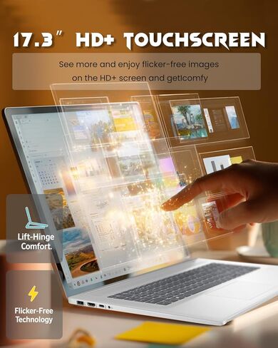 كمبيوتر محمول HP للأعمال بشاشة لمس 17.3 بوصة، AMD Ryzen 5 7430U، ذاكرة الوصول العشوائي 20 جيجابايت، 512 جيجابايت SSD، HD + مضاد للتوهج، Wi-Fi 6، HDMI، Win 11 Pro، Office 365 لمدى الحياة على الويب، لوحة مفاتيح بإضاءة خلفية، مع حزمة كمبيوتر محمول، فضي in Kuwait