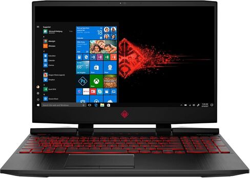 كمبيوتر محمول HP Omen 2019 للألعاب مقاس 15 بوصة، معالج Intel i7-9750H، NVIDIA GTX 1660Ti (6 جيجابايت)، ذاكرة الوصول العشوائي 8 جيجابايت، 256 جيجابايت SSD، جاهز للواقع الافتراضي، Windows 10 Home (15-dc1020nr، أسود) in Kuwait