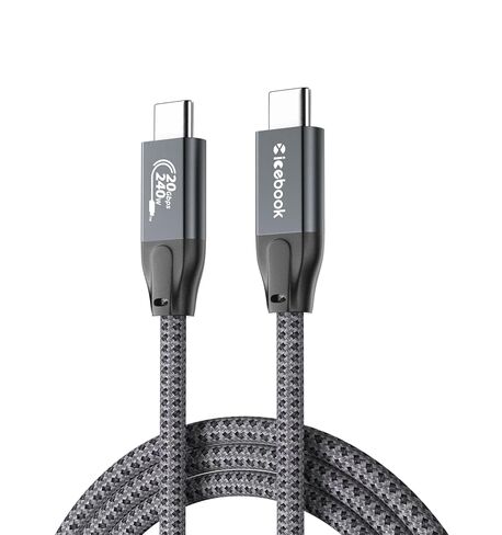 كابل فيديو 3FT USB C إلى USB C 3.2 Gen 2 X 2 للشاشة، كابل شحن سريع 240 واط، كابل نقل بيانات عالي السرعة 20 جيجابت في الثانية، كابل عرض كامل الوظائف 4k@60 هرتز لهاتف iPhone 17، الكمبيوتر المحمول، SSD، Hub، eGPU in Kuwait