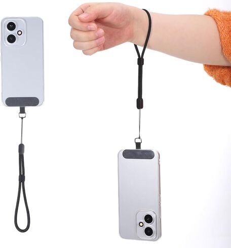 10Pcs Phone Tether Tab, Universal Phone Lanyard Patches Adjustable Cellphone Tether Replacement Strap for Cases - Black in Kuwait