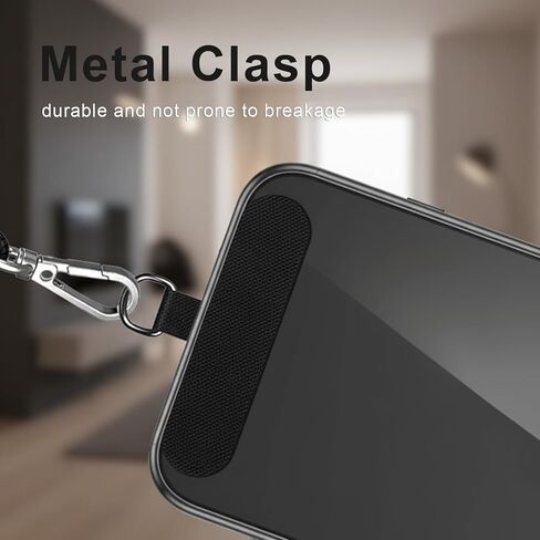 10Pcs Phone Tether Tab, Universal Phone Lanyard Patches Adjustable Cellphone Tether Replacement Strap for Cases - Black in Kuwait