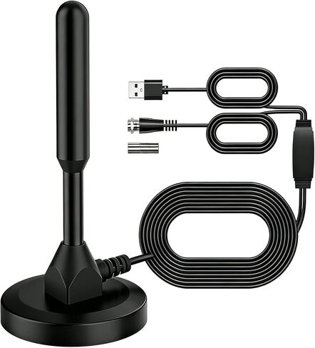 TV Antenna, Indoor Outdoor Digital HDTV 4k 1080P Channels - Magnetic Base Indoor Smart TV Antenna for Easy Installation in Kuwait
