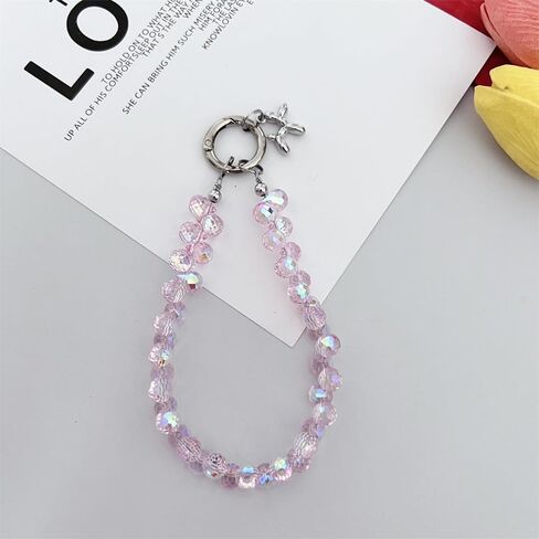 Crystal mobile phone wristband pendant keychain beaded, lanyard detachable with lanyard for women in Kuwait