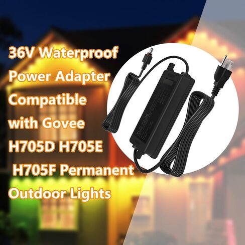 محول طاقة مقاوم للماء 36 فولت لأضواء Govee الخارجية الدائمة H705D H705E H705F سلك إمداد طاقة بديل (لا ينطبق على العلامات التجارية والنماذج الأخرى) in Kuwait