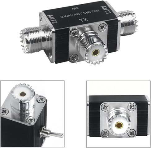 2 Way CB/HAM Antenna Coax Switch 100W 1-30MHz Optional SO239/BNC Connector for CB HF VHF UHF Radio (SO239) in Kuwait