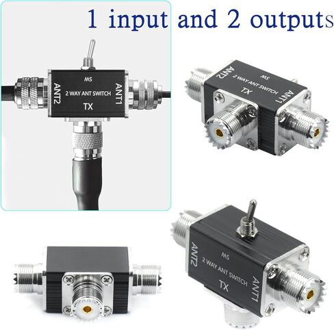 2 Way CB/HAM Antenna Coax Switch 100W 1-30MHz Optional SO239/BNC Connector for CB HF VHF UHF Radio (SO239) in Kuwait