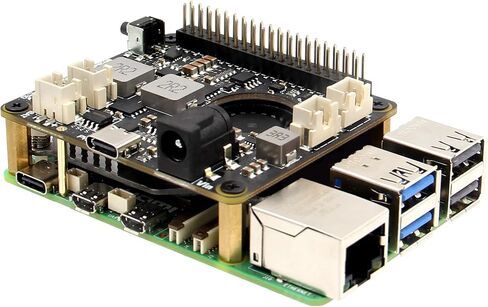 قبعة Geekworm X1209 5.1V 6A UPS مع مدخل واسع 6-18V لـ Raspberry Pi 5/4B/3B+/3B in Kuwait