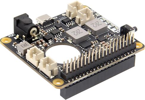 قبعة Geekworm X1209 5.1V 6A UPS مع مدخل واسع 6-18V لـ Raspberry Pi 5/4B/3B+/3B in Kuwait
