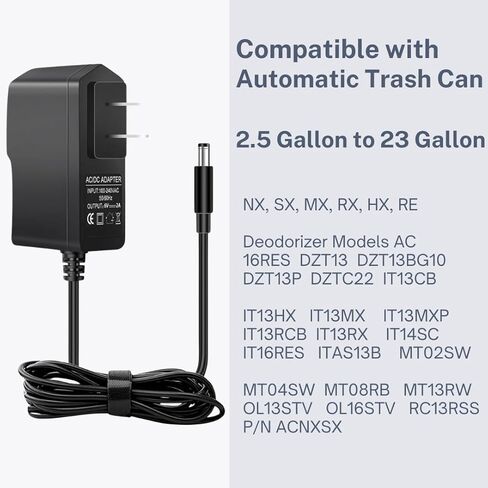 Trash Cans Power Adapter for Automatic Sensor Compatible with iTouchless 2.5 to 23 Gallon, 6V AC 6.4Ft Cord Power Supply in Kuwait