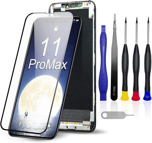 iPhone 11 Pro Max LCD Screen Replacement 6.5 Inch - 3D Touch Display Digitizer Assembly with Full Repair Tools Kit, Perfectly Compatible with iPhone 11 Pro Max Models (A2161, A2220, A2218) in Kuwait
