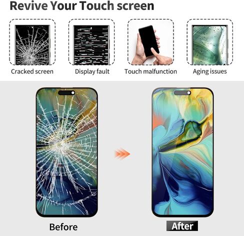 TFT for iPhone 15 Pro Max Screen for iPhone 15 Pro Max LCD Digitizer for iPhone 15 Pro Max Display Replacement Touch Assmebly A2849 A3105 A3106 A3108 Black in Kuwait