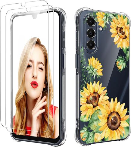 for Galaxy A17 5G Case with 2 PCS Screen Protectors,Girls Women Slim Flexible TPU Bumper Shock Absorption Rubber Soft Cover for Samsung Galaxy A17 5G (Butterfly) in Saudi Arabia