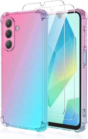 for Galaxy A17 5G Case with 2 PCS Screen Protectors,Girls Women Slim Flexible TPU Bumper Shock Absorption Rubber Soft Cover for Samsung Galaxy A17 5G (Butterfly) in Saudi Arabia
