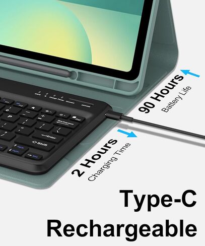 Keyboard Case for Samsung Galaxy Tab S10 FE+ Plus 13.1'' 2025, Detachable Galaxy Tablet S10FE+ Case with Keyboard 13.1inch, Protective Cover with S Pen Holder for Samsung Tab S10FE Plus Keypad, Green in Kuwait